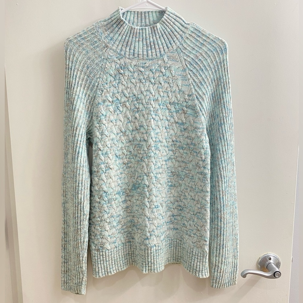 Croft & Barrow Light Blue Textured Cable-Knit Sweater Size L